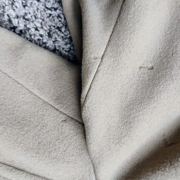 Croft & Barrow Women's Tan Pea Coat Jacket Double Breasted Classic wool blend - Picture 6 of 7